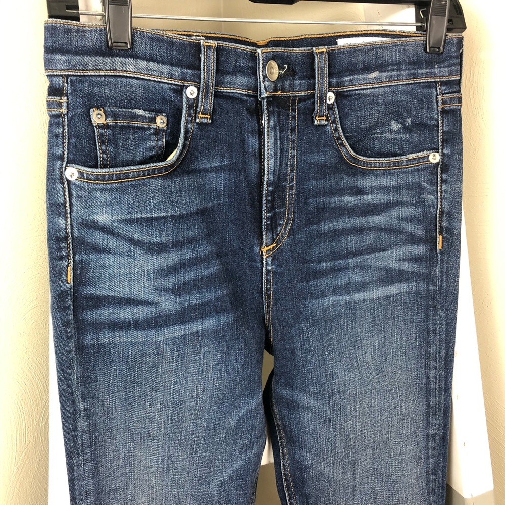 RAG & BONE High Rise Skinny in Elton Dark Wash 26 - Picture 3 of 10